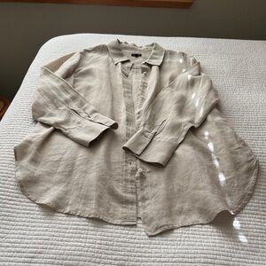 Talbots Beige Button-Up Blouse